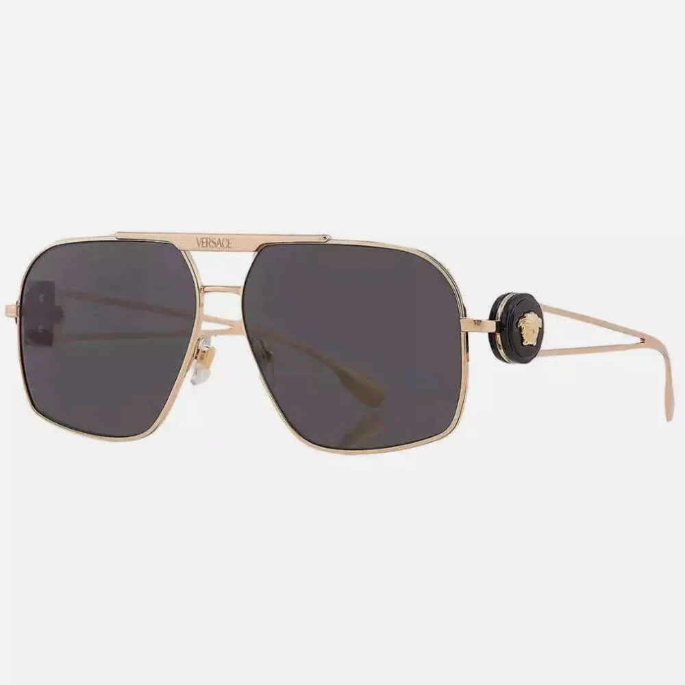 Versace Grey Navigator Men's Sunglasses